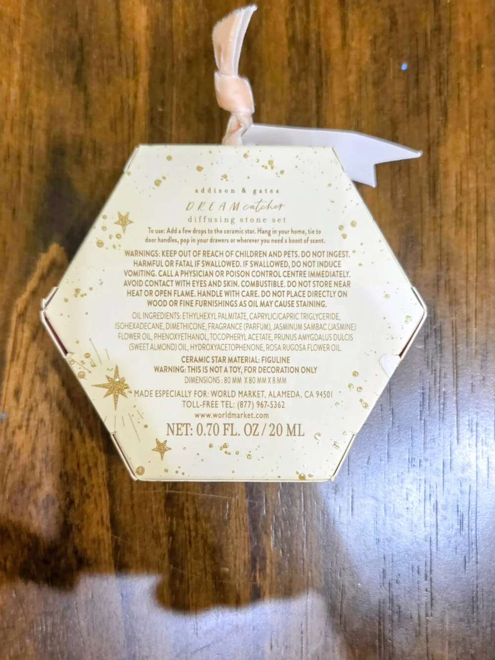 A&D Aromatherapy Stone Oil Diffuser Gift Set, White Jasmine And Rose